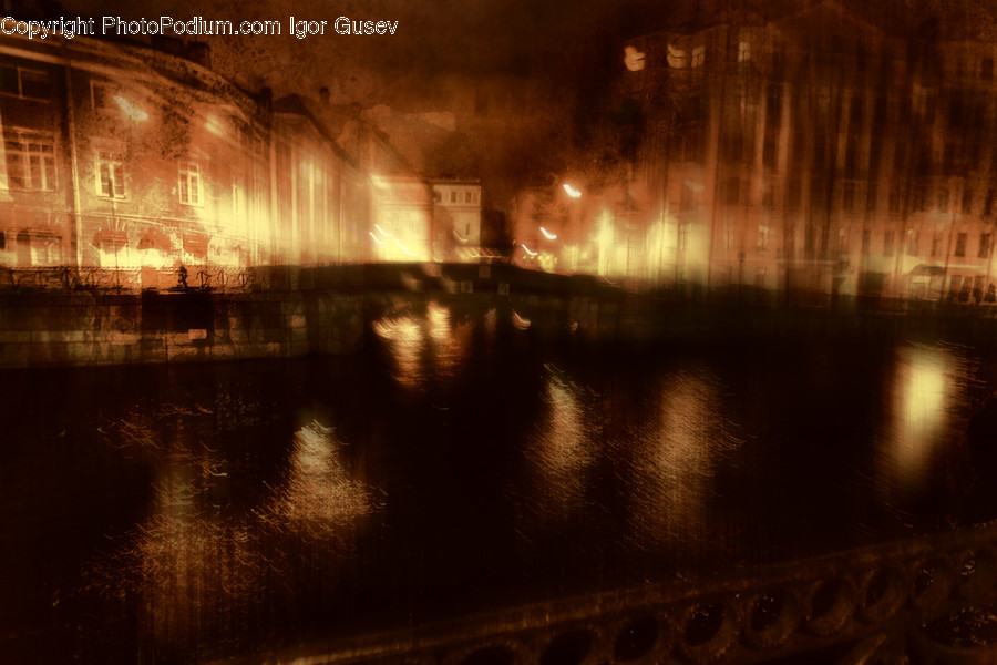 Water, Light, Flare, Banister, Handrail