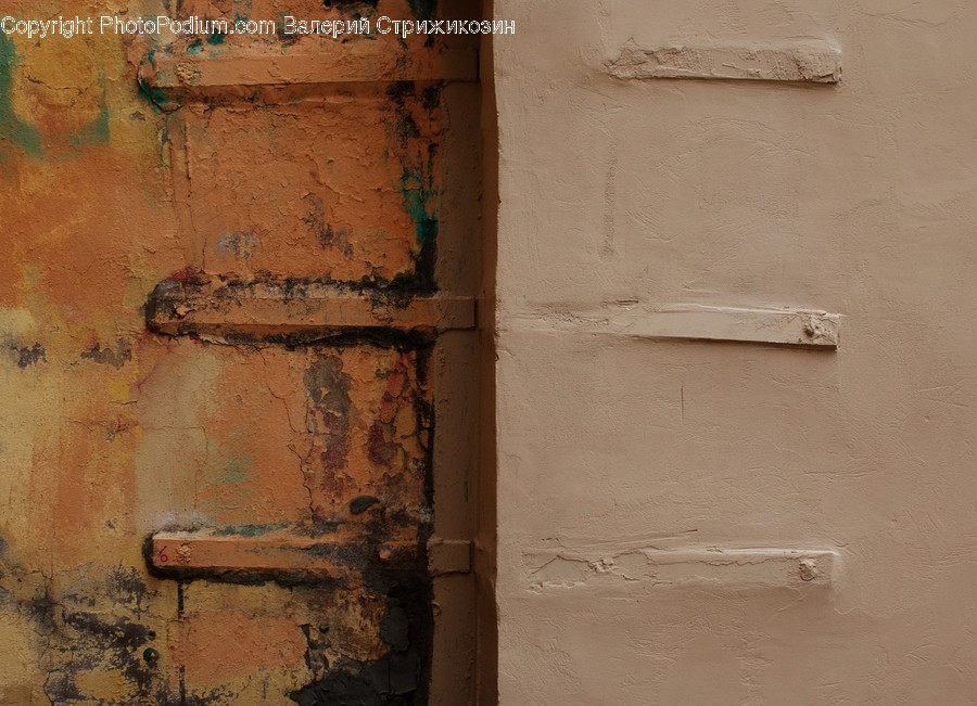 Brick, Painting, Art, Roof, Wall