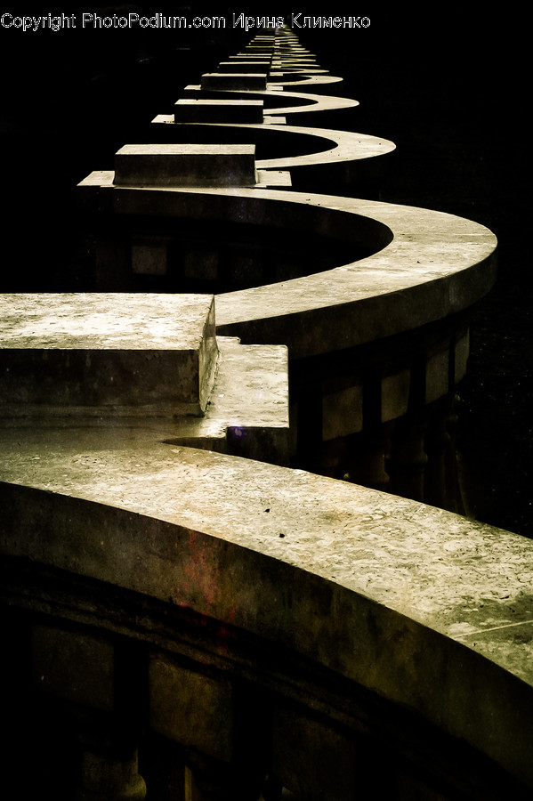 Handrail, Banister, Building, Bunker, Concrete