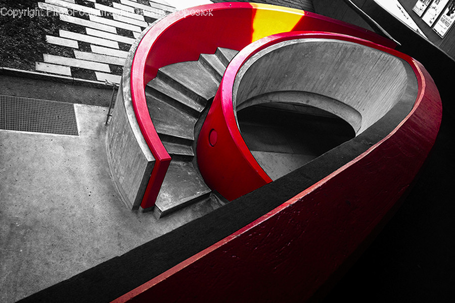 Handrail, Banister, Staircase, Tire, Concrete