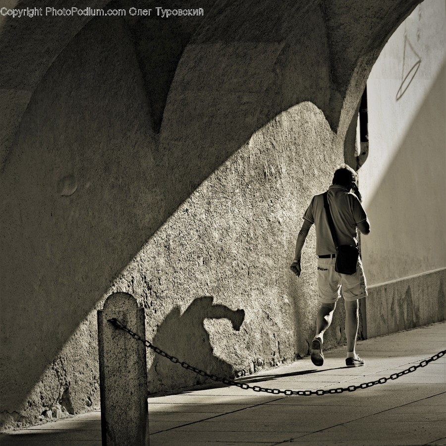 Person, Human, Path, Walkway, Banister