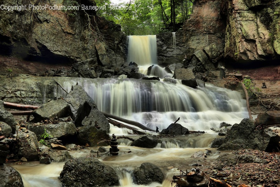 Water, Outdoors, Nature, River, Waterfall