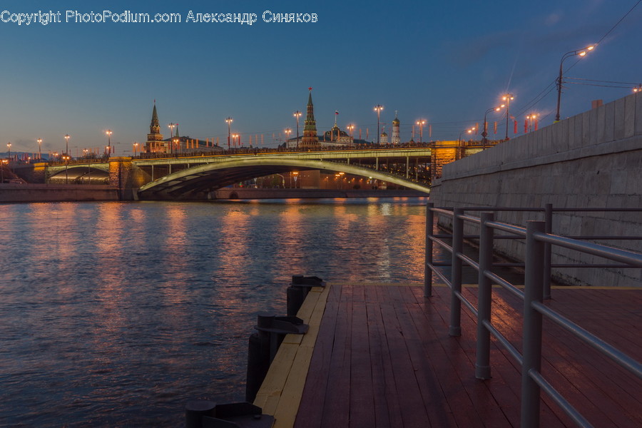 Building, Bridge, Water, Waterfront, Port