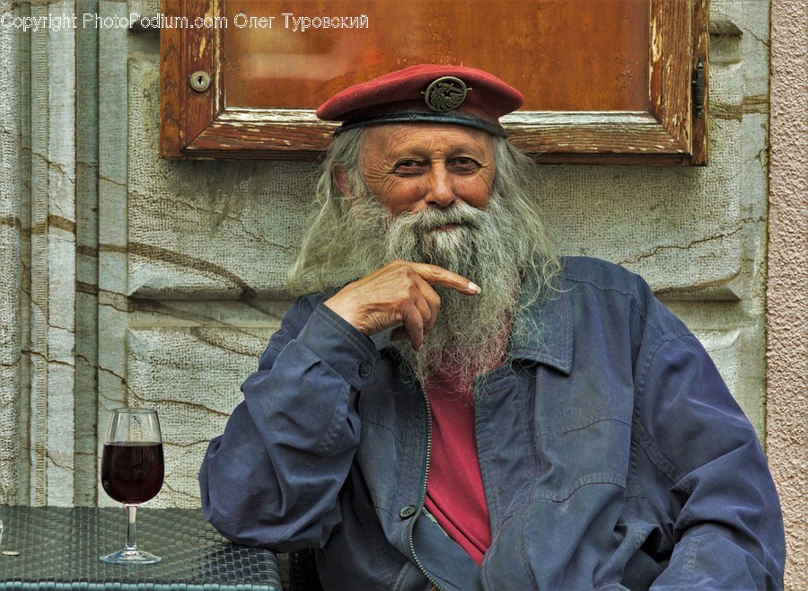 Face, Human, Person, Glass, Beard