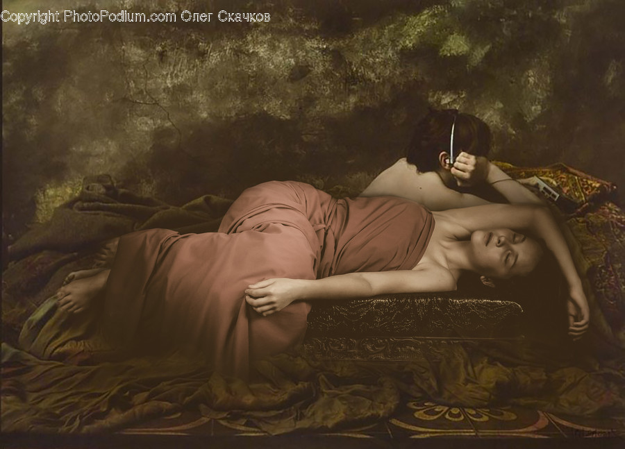 Painting, Art, Human, Person, Asleep