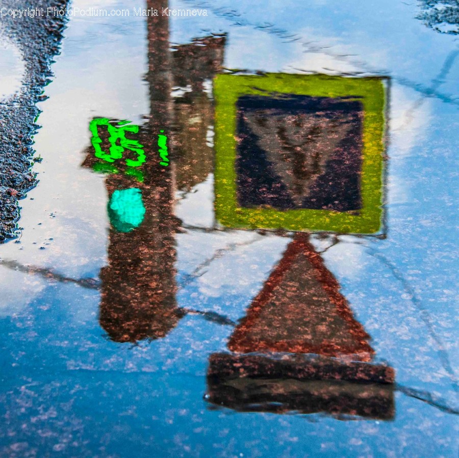 Art, Painting, Triangle, Sphere, Puddle