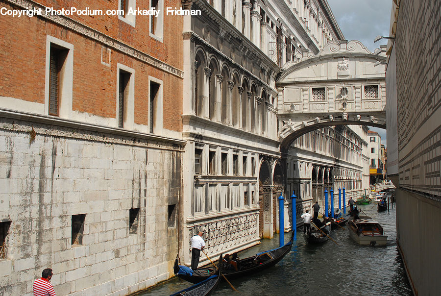 Boat, Gondola, Canal, Outdoors, River, Water, Column