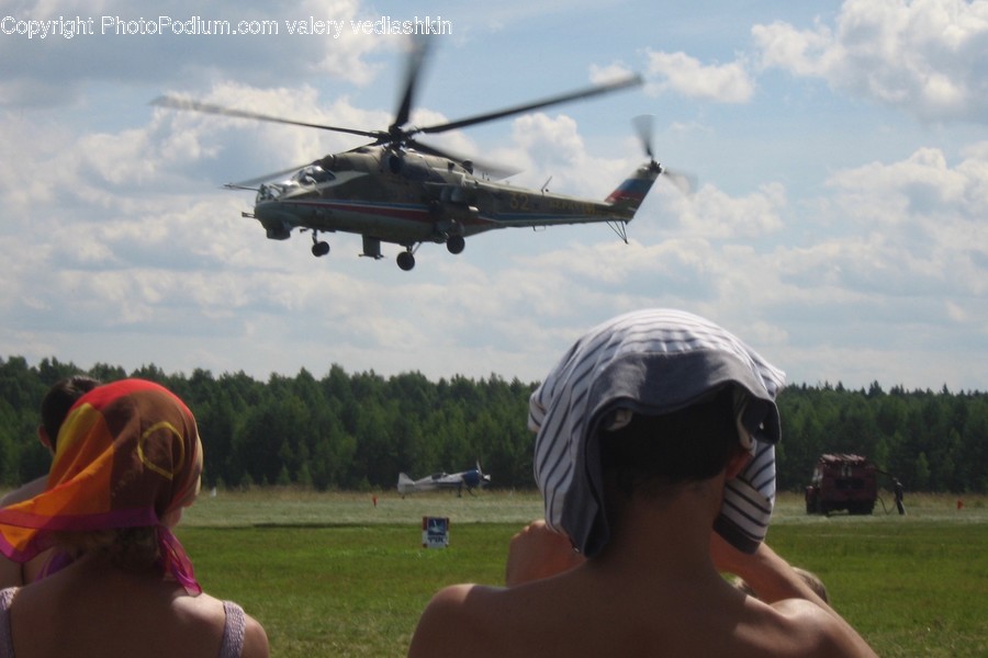 Transportation, Aircraft, Helicopter, Vehicle, Human