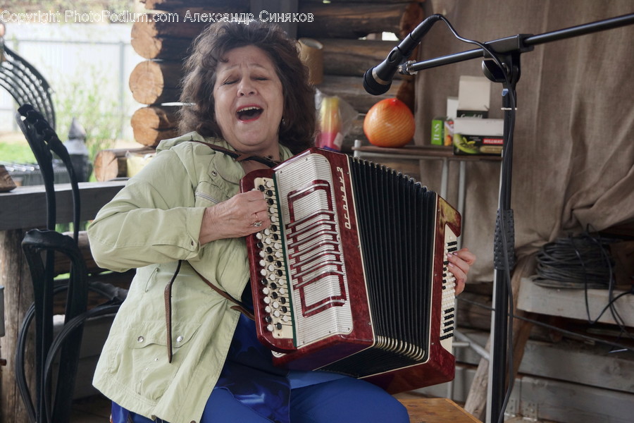 Human, Person, Musical Instrument, Accordion, Wood