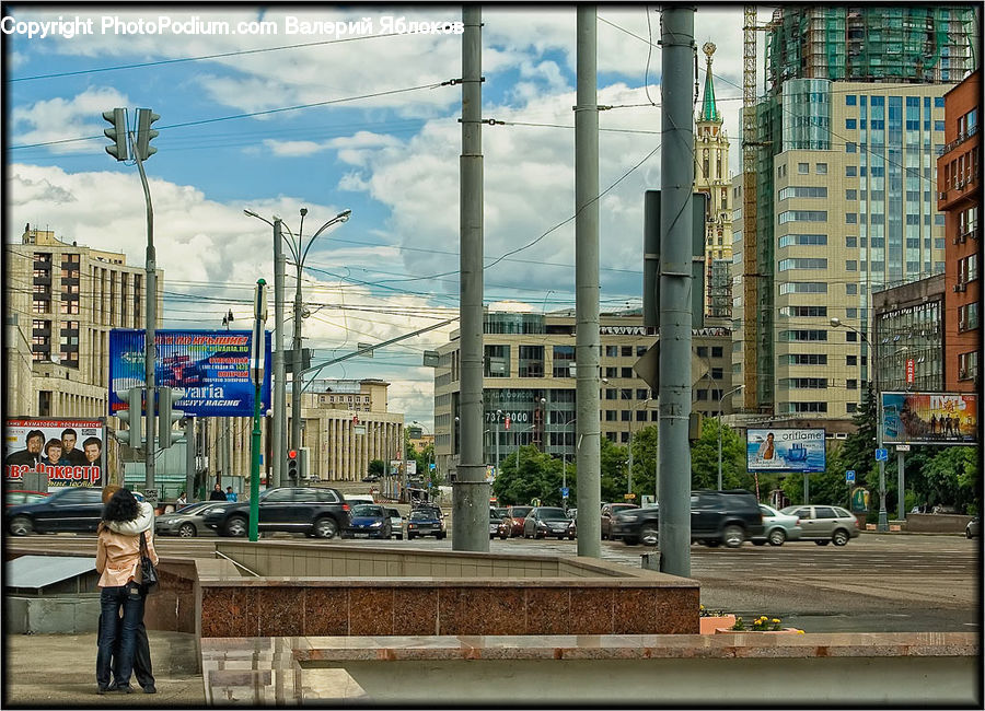 Bus, Vehicle, City, Downtown, Metropolis, Urban, Building
