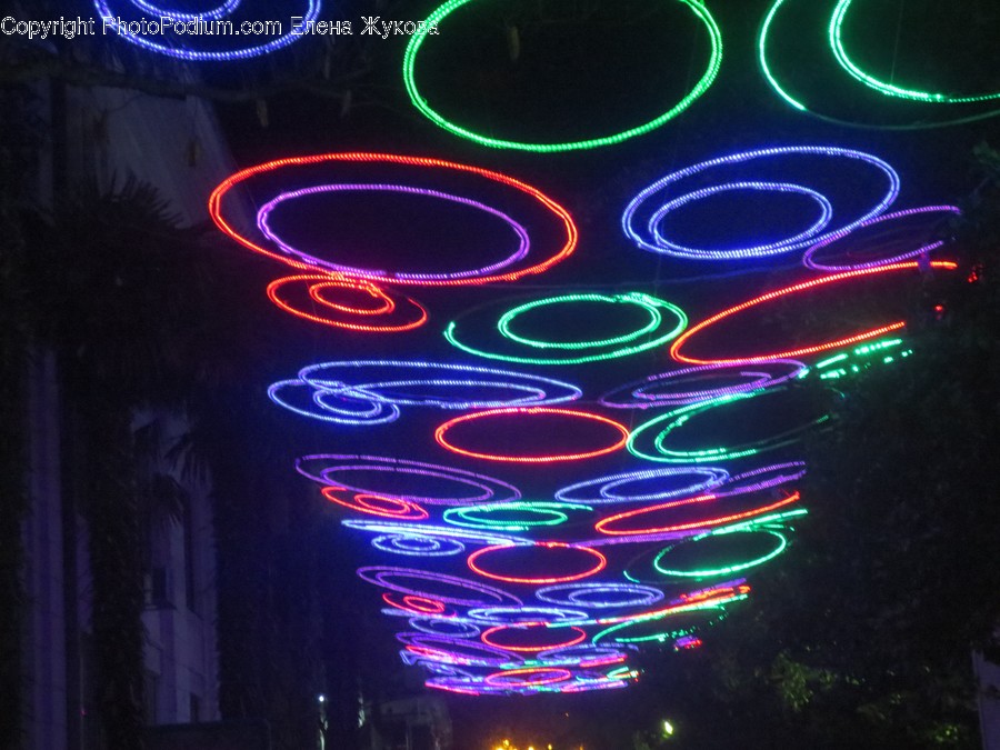 Light, Neon, Metropolis, Town, Building