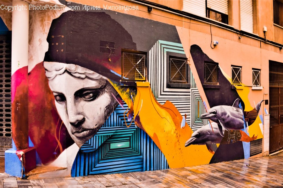 Art, Painting, Mural, Person, Human