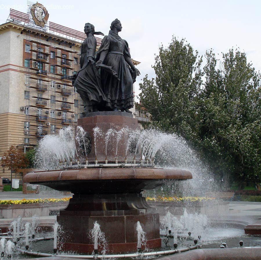 Water, Fountain, Person, Human