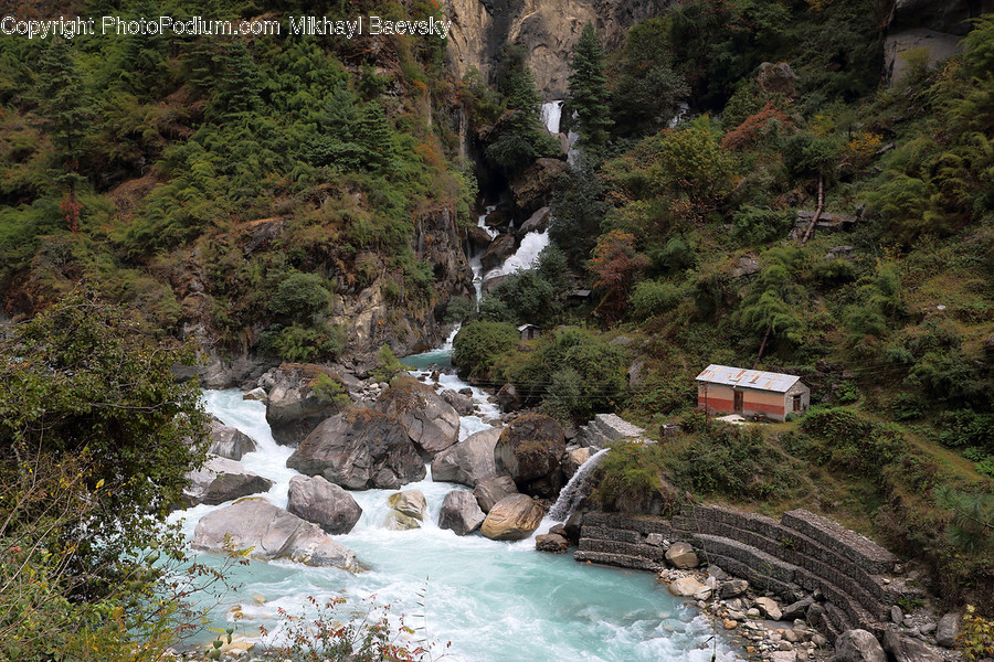 Nature, Water, Outdoors, River, Waterfall