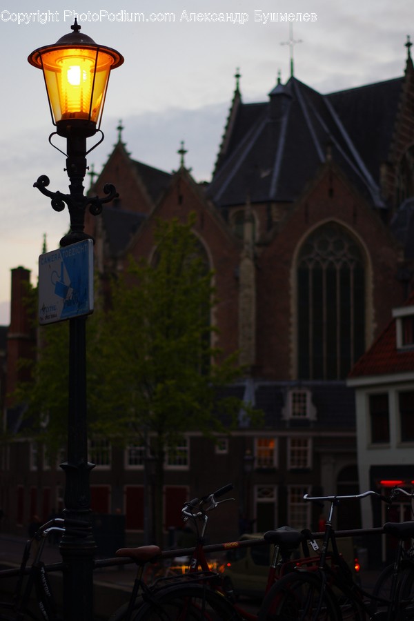 Lamp, Lamp Post, Vehicle, Transportation, Bicycle