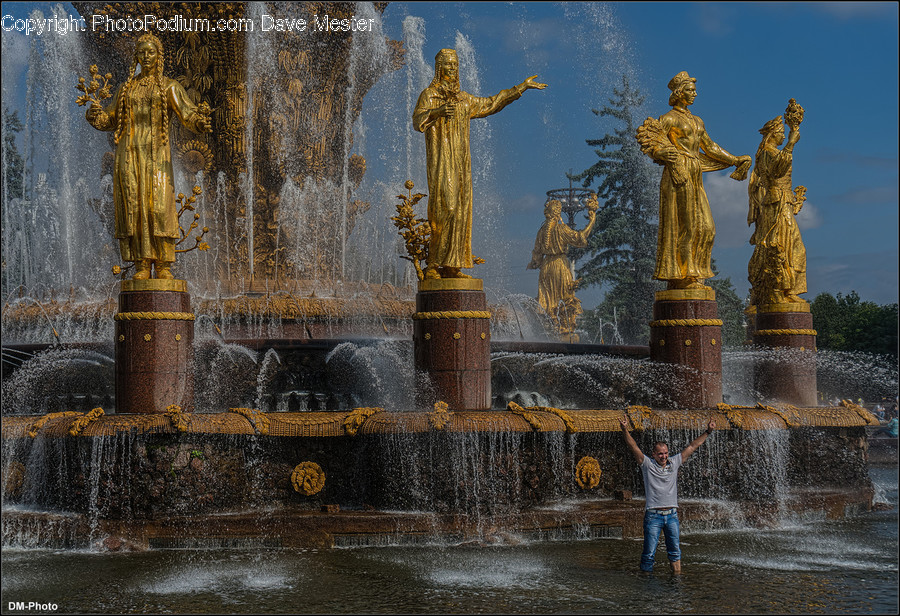 Water, Person, Human, Fountain, Art