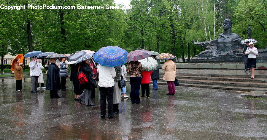People, Person, Human, Umbrella, Art, Sculpture, Statue