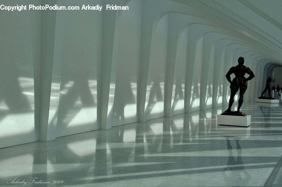 Corridor, Pedestrian, Person, Table, Tabletop, Art, Sculpture