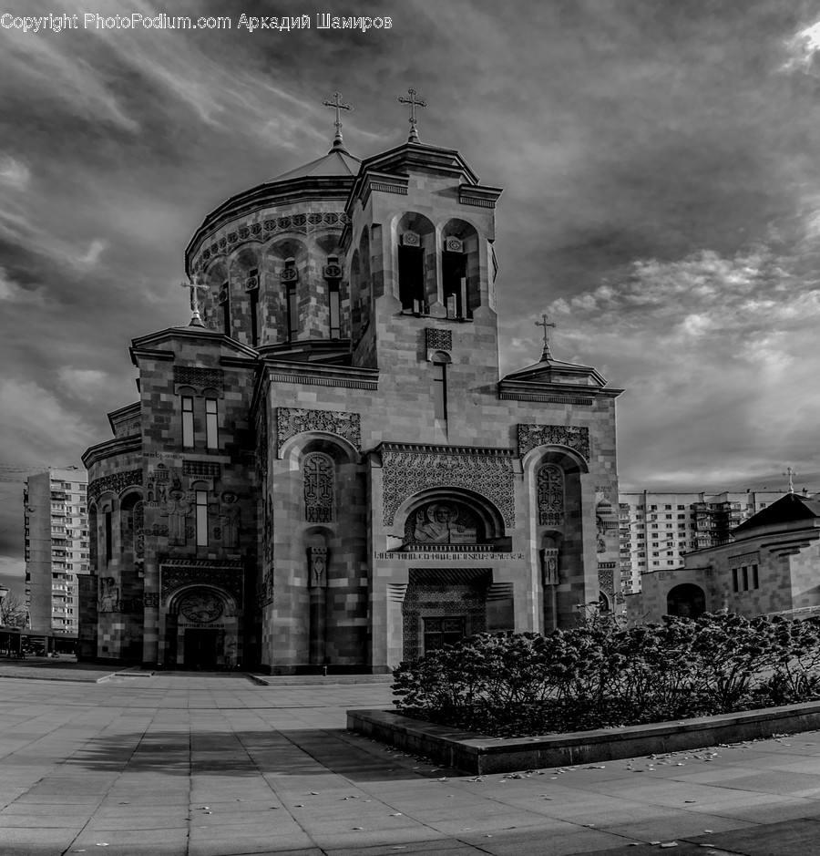 Downtown, Building, City, Town, Urban