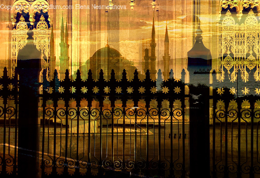 Gate, Architecture, Dome, Building, Railing