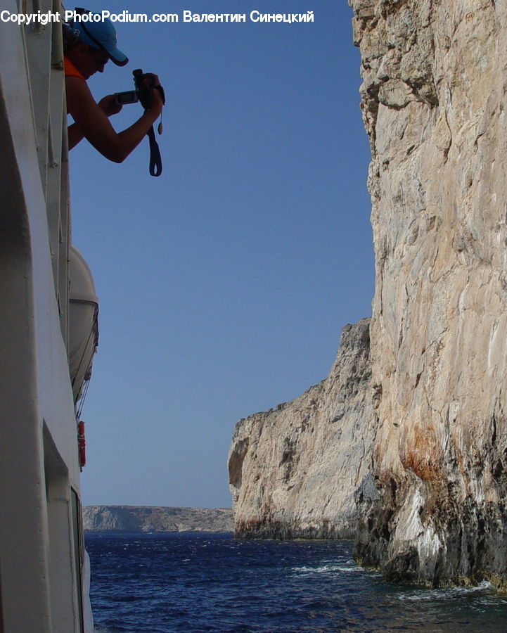 Cliff, Outdoors, Hole, Rock, Coast, Sea, Water
