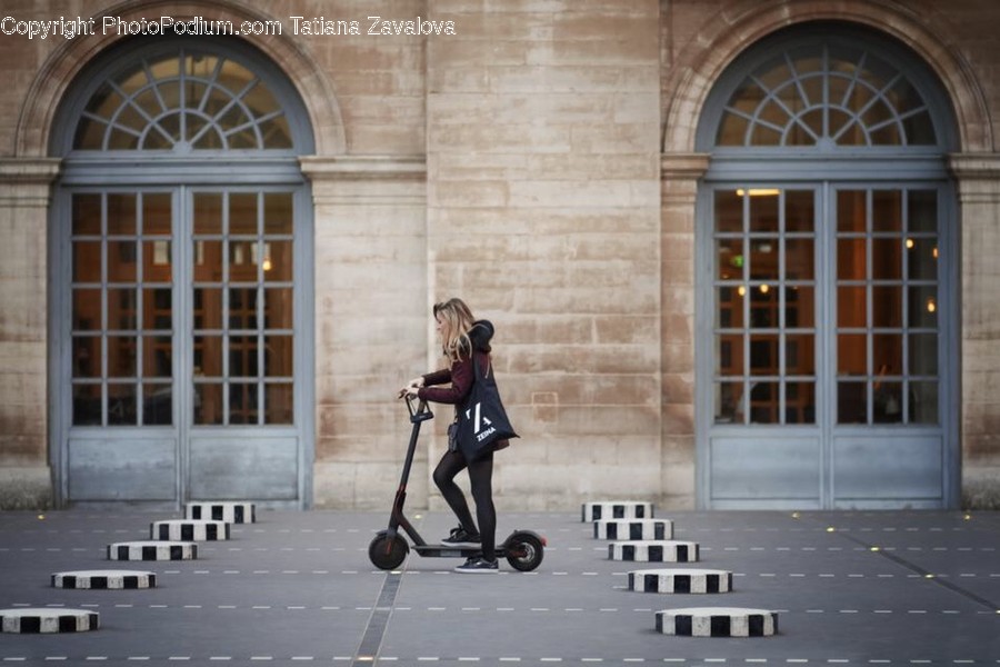 Vehicle, Scooter, Transportation, Human, Person