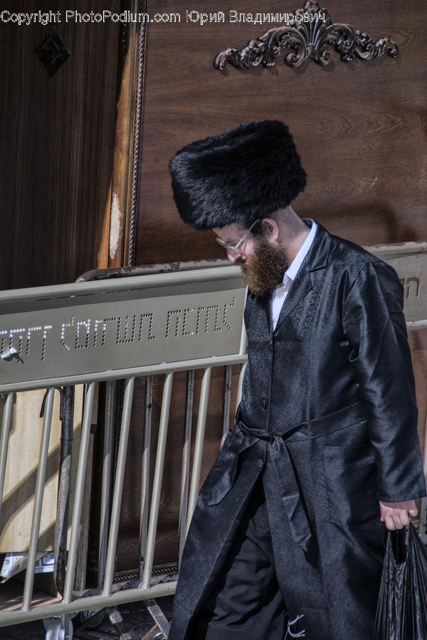Apparel, Clothing, Banister, Handrail, Overcoat