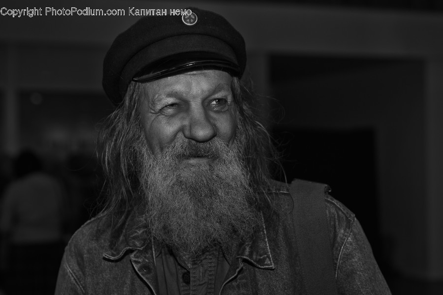 Person, Human, Face, Beard, Hat