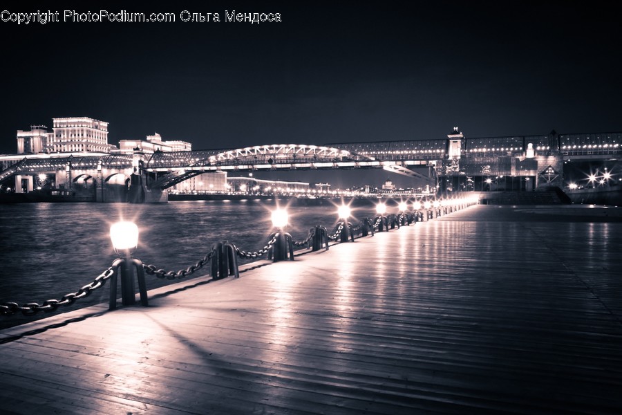 Building, Boardwalk, Bridge, Water, Waterfront