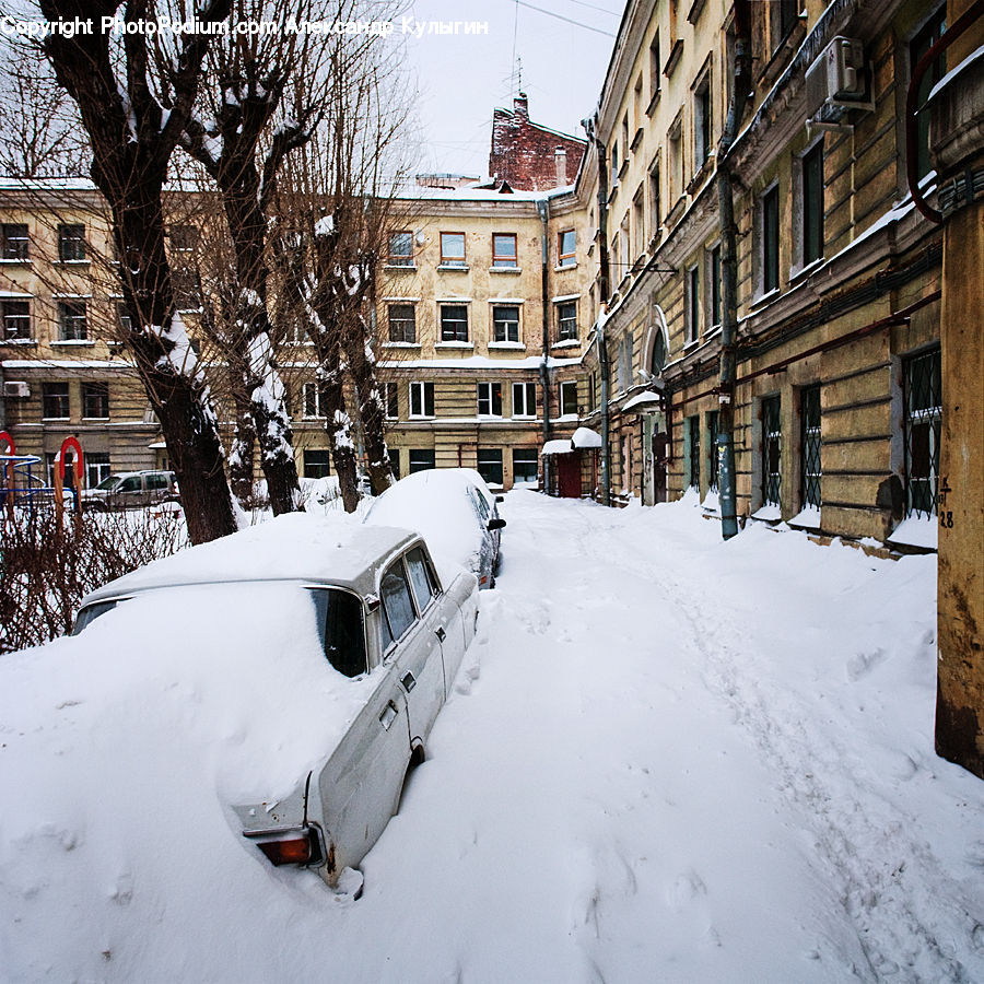 Ice, Outdoors, Snow, Blizzard, Weather, Winter, Apartment Building