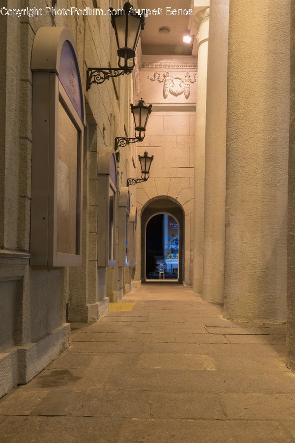 Corridor, Flagstone, Floor, Building, Road