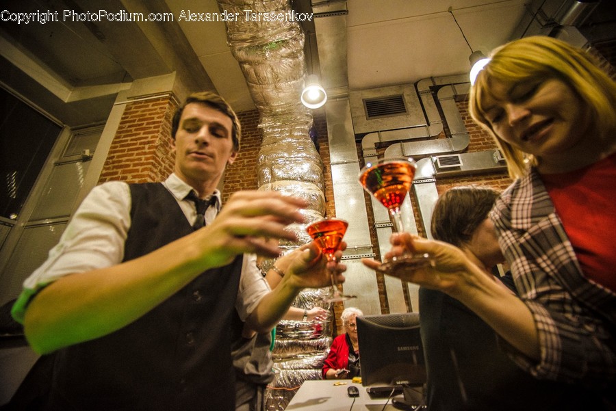 Human, Person, Pub, Bar Counter, Glass