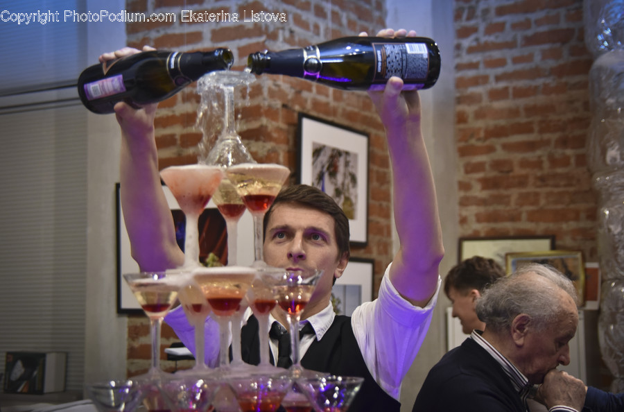 Person, Human, Worker, Bartender, Coat