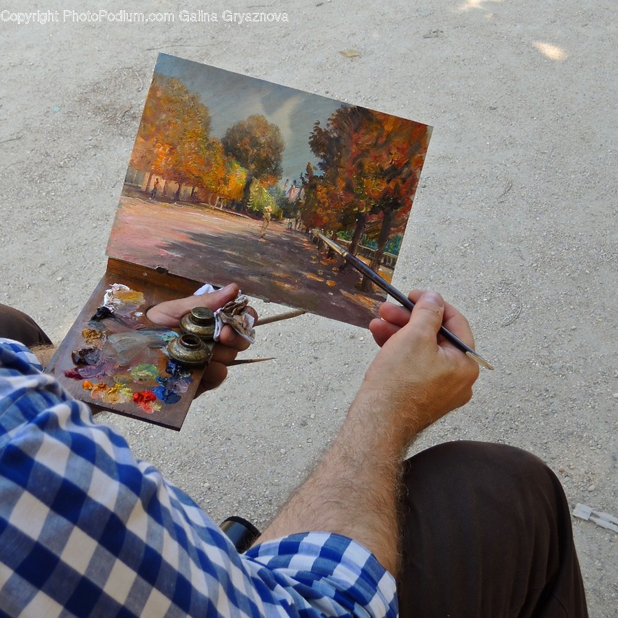 Person, Human, Canvas, Finger, Art