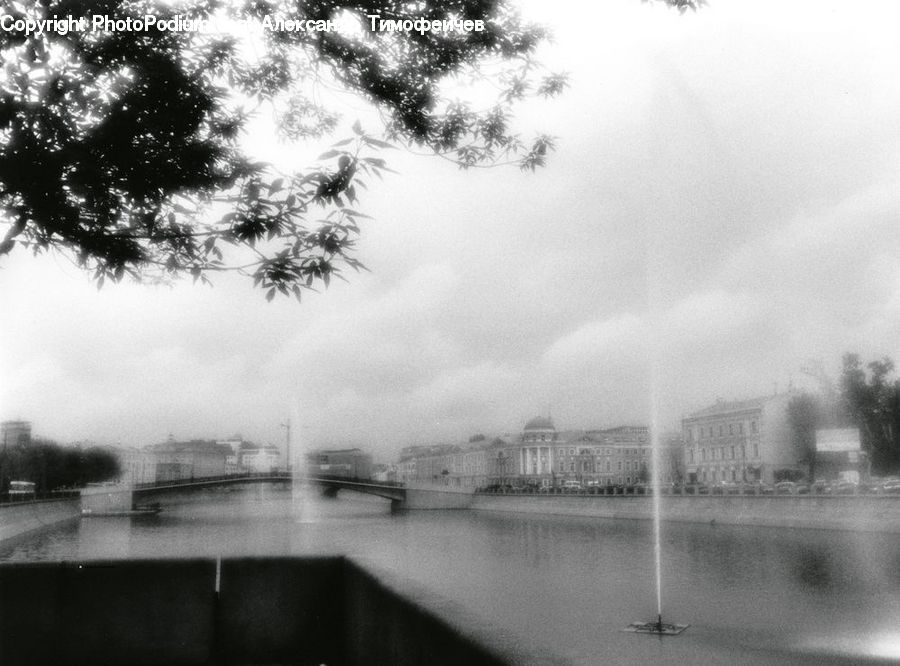 Fountain, Water, Canal, Outdoors, River, Fog, Pollution