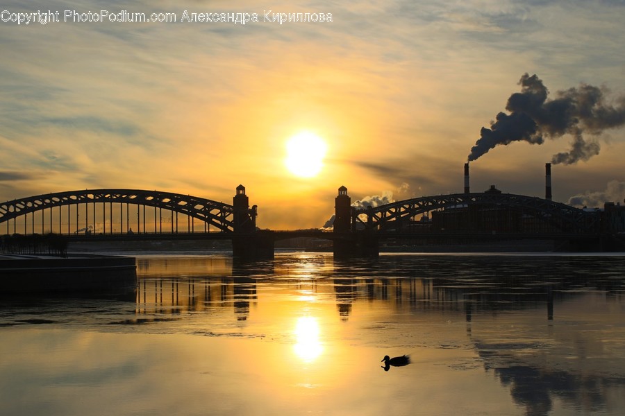 Building, Bridge, Architecture, Flare, Light