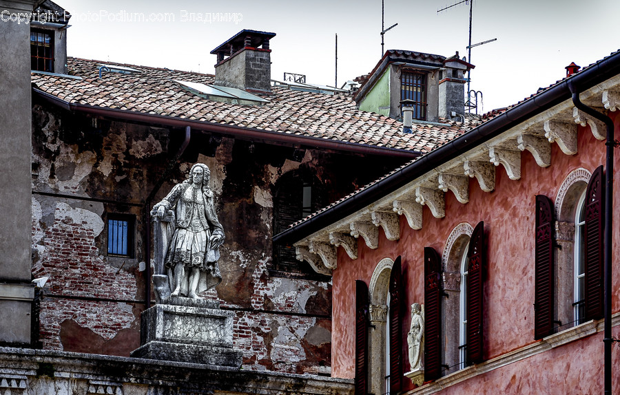 Roof, Person, Human, Building, Architecture