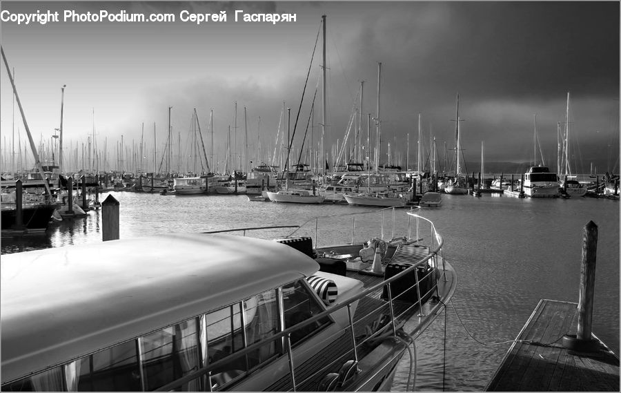 Train, Vehicle, Boat, Yacht, Dock, Landing, Pier