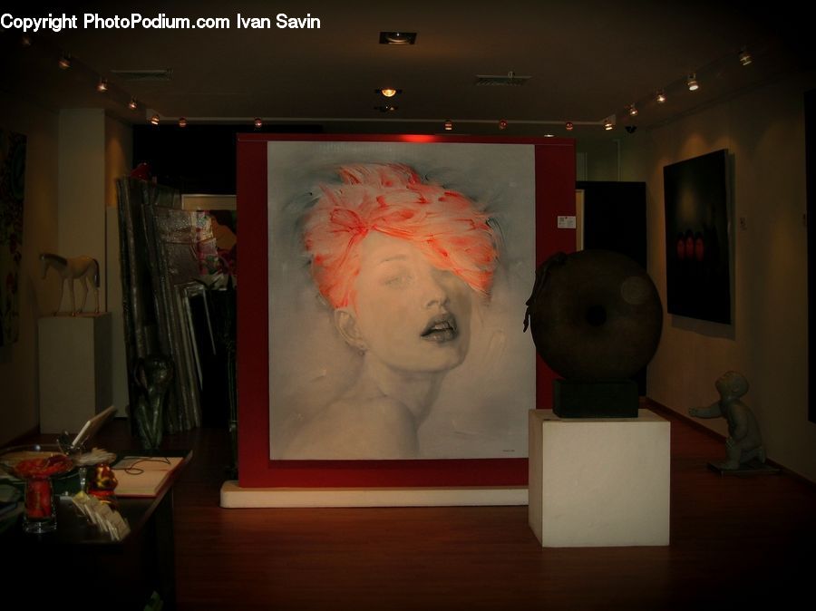 Floor, Flooring, Art, Modern Art, Head, Portrait, Art Gallery