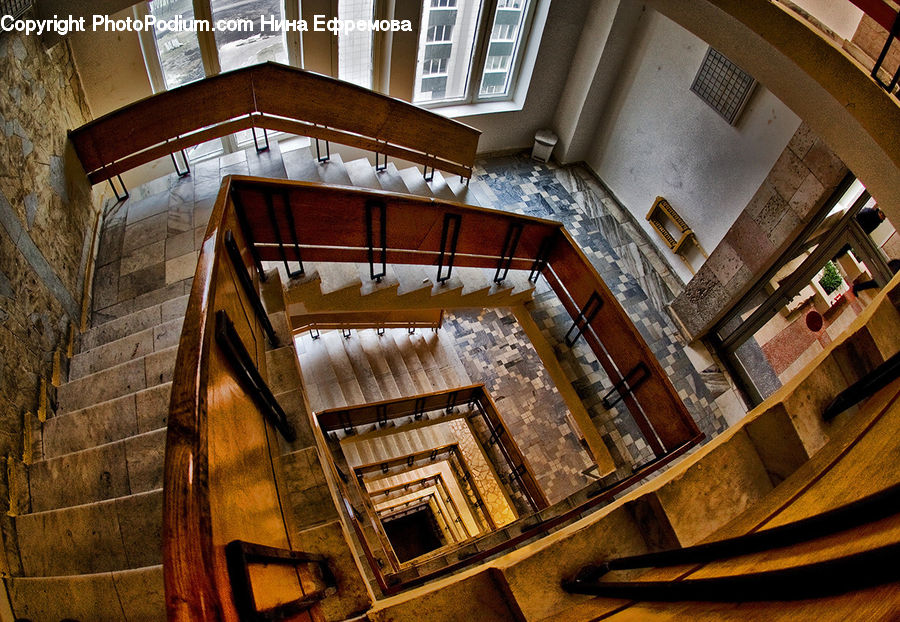 Banister, Handrail, Staircase, Wood, Housing, Indoors, Interior Design