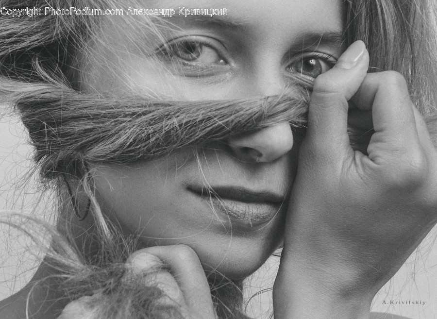 Person, Human, Face, Finger, Photography