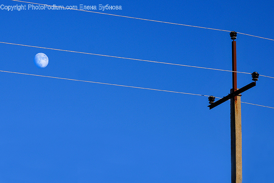 Cable, Power Lines, Electric Transmission Tower, Nature, Utility Pole