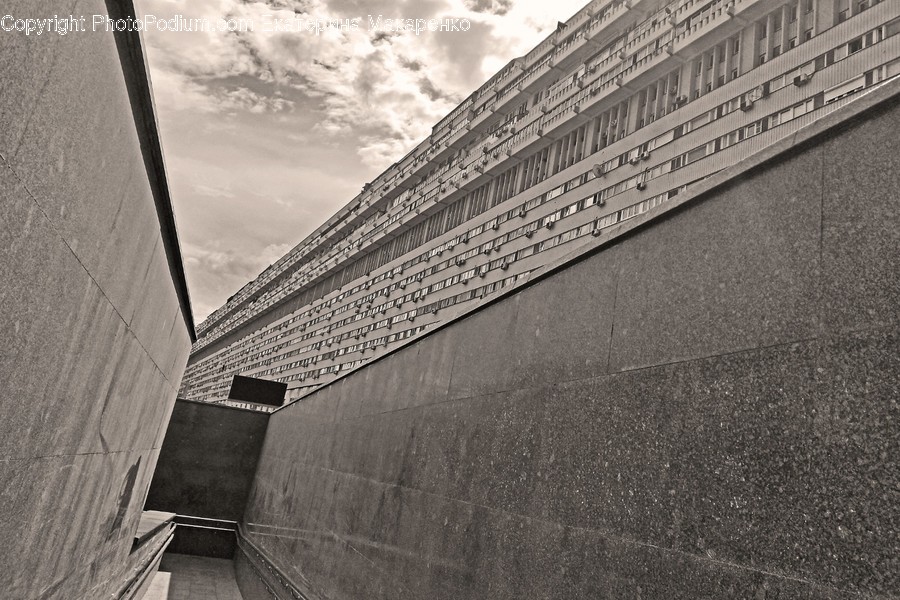Banister, Handrail, Wall, Concrete, Office Building