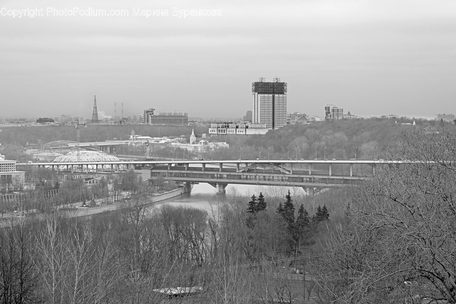 Road, Freeway, Building, Metropolis, City