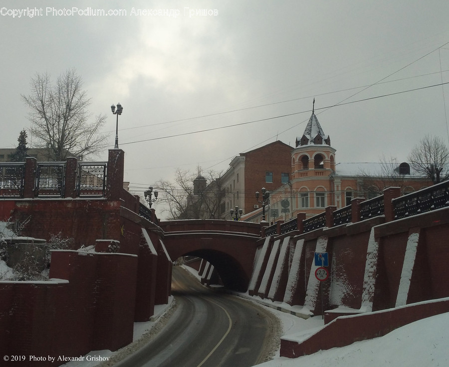 Road, Steeple, Building, Spire, Tower