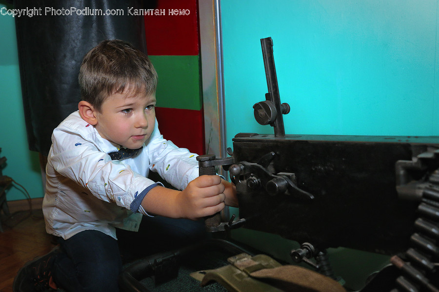 Human, Person, Machine, Lathe
