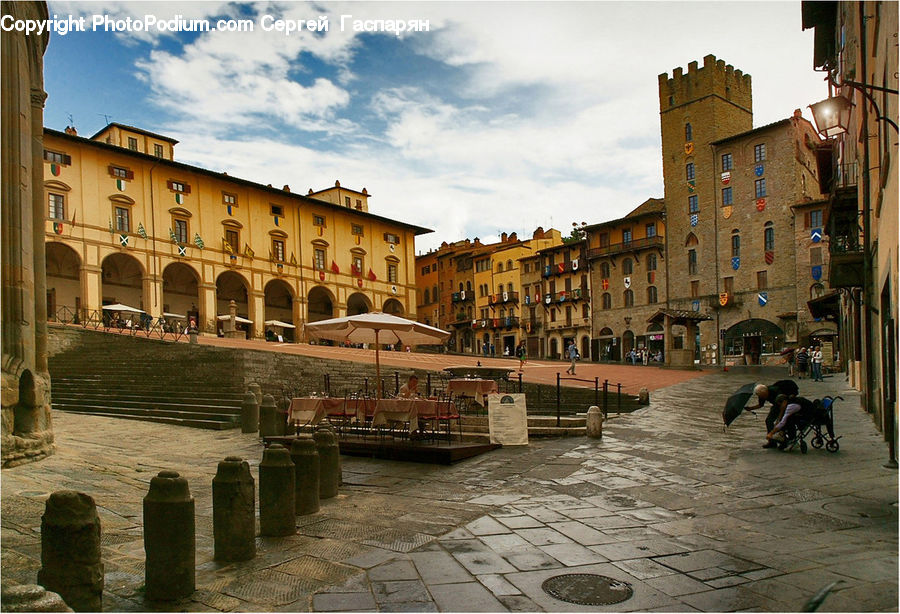 Architecture, Downtown, Plaza, Town Square, Bicycle, Bike, Vehicle