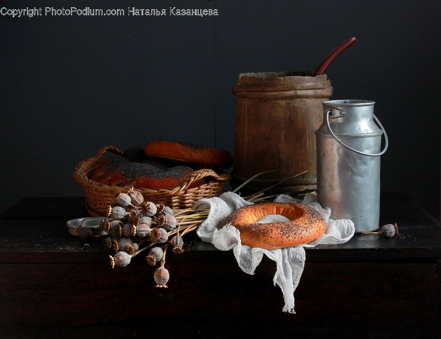 Plant, Tin, Can, Wood, Milk Can