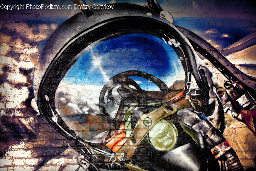 Apparel, Clothing, Helmet, Art, Machine