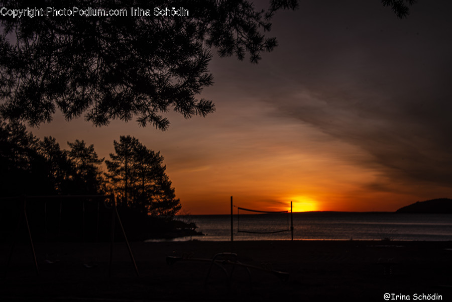 Nature, Outdoors, Sunlight, Red Sky, Dawn